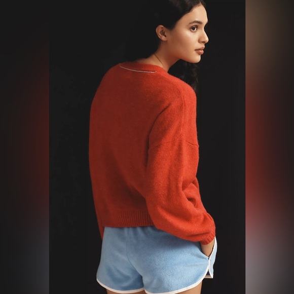 NWT! Anthropologie Flare Red Sundry Merci Long-Sleeve Sweater - Size Medium - Picture 4 of 6